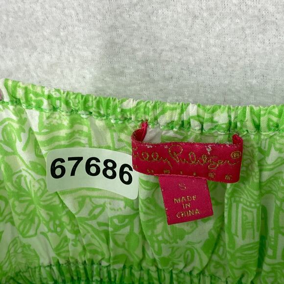 LILLY PULITZER Dress S JUBILEE Babydoll Sundress Mini Shirred Sleeveless Green - Picture 13 of 13